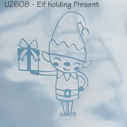 ibicci Elf holding present Mesh stencil for childrens Christmas cookies